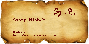Szorg Niobé névjegykártya